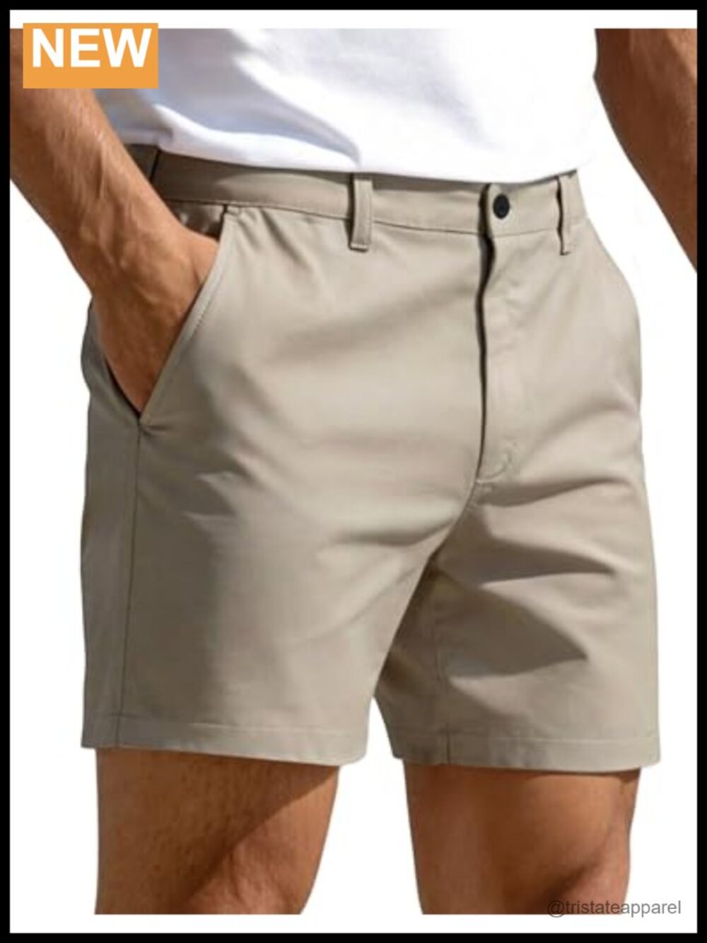 5" Inseam Hybrid Flat Front Golf Shorts, Quick Dry, Lightweight, Zip Pocket